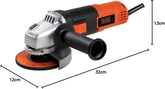 Black+Decker,  820W 115mm 12,000 Rpm Small Angle Grinder , Orange/Black, KG8215